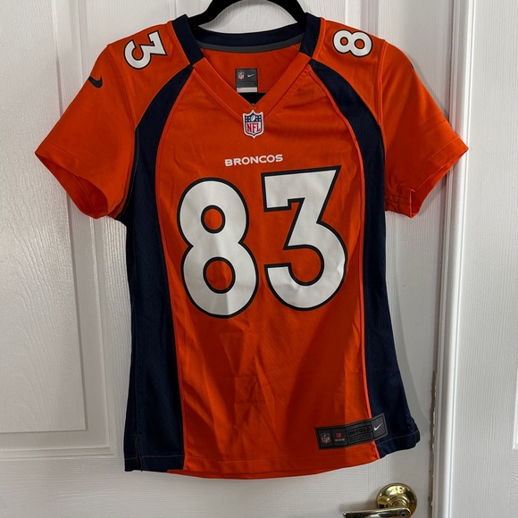 Broncos NFL Orange and Navy Jersey with Number 83 - Picture 1 of 4
